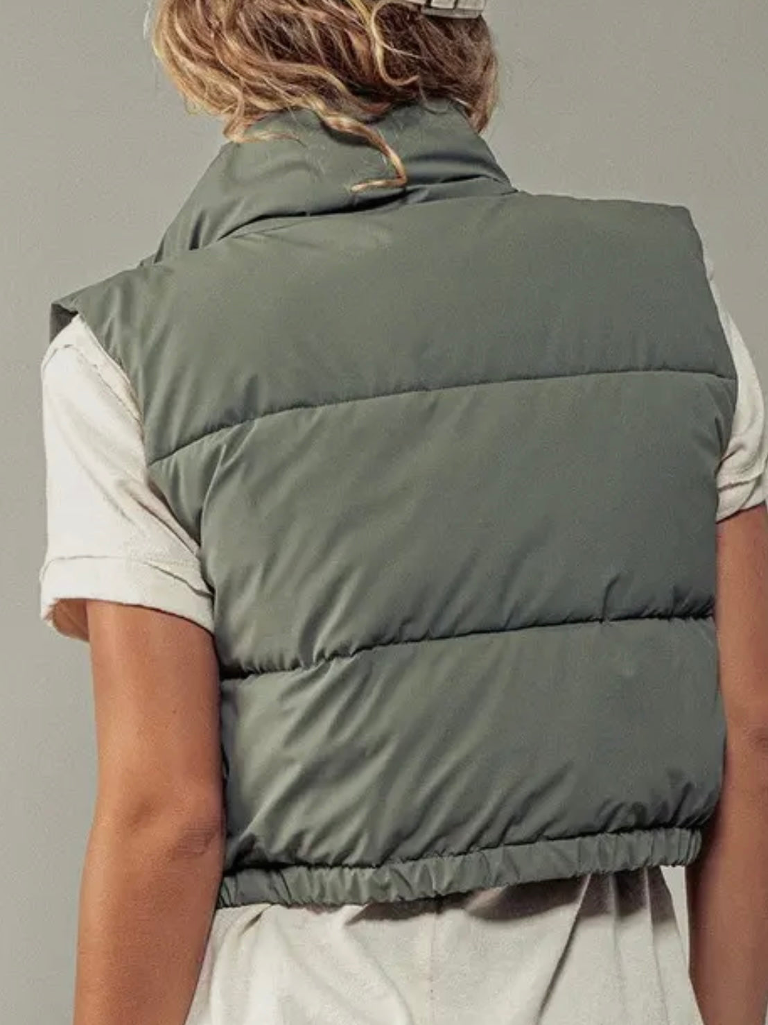 Ivory Adjustable Puffer Vest