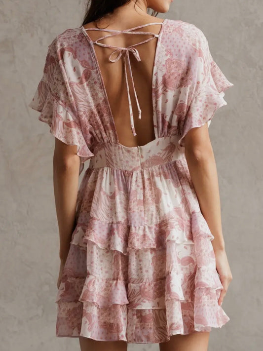 Rosewater Ruffle Mini Dress