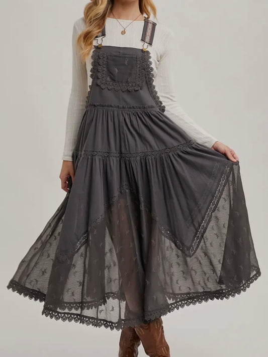 Ash Embroidered Tulle Maxi