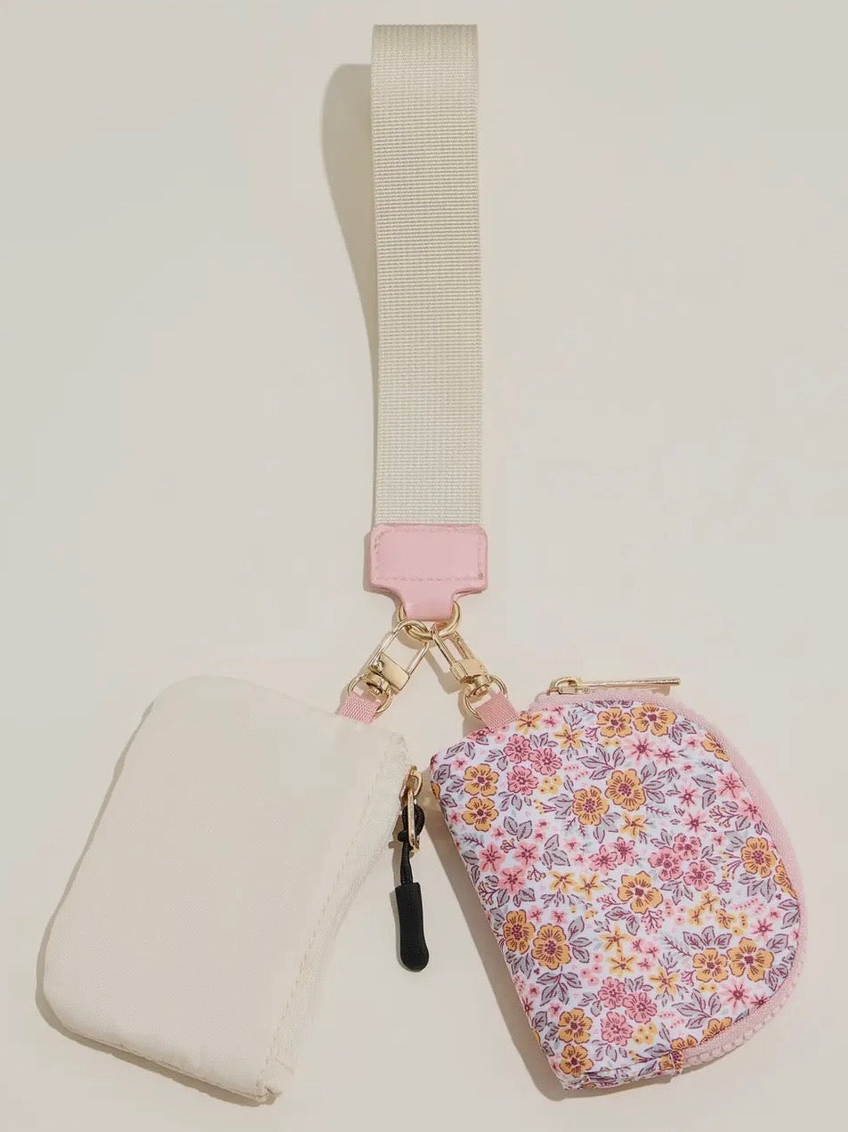 Floral Dual Pouch Wristlet