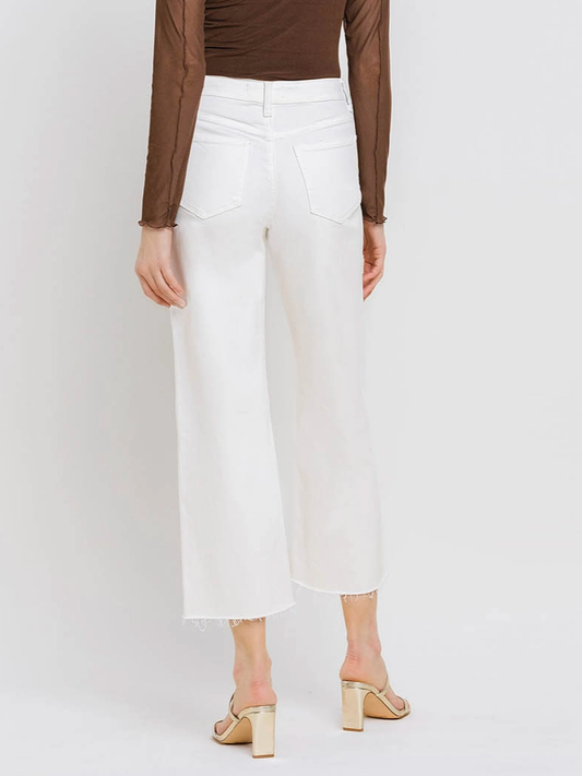 White High Rise Wide Leg Jeans