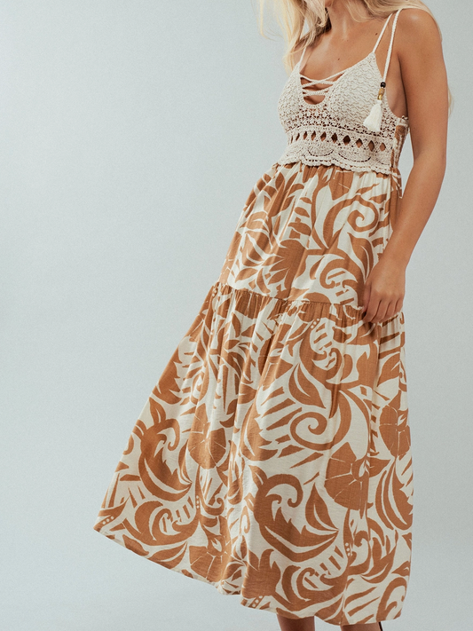 Crochet Lace Tiered Dress