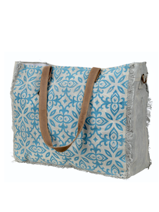 Teal Pattern Tote Bag