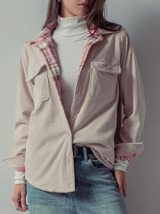 Cream Flannel-Lined Shacket