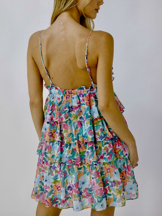 Floral Ruffled Mini Dress