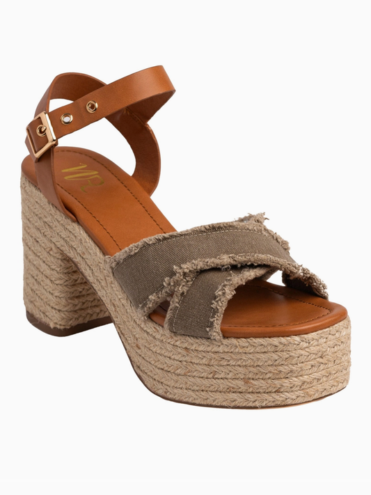 Khaki Platform Sandals