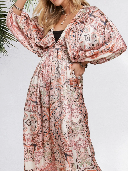 Pink Boho Paisley Maxi