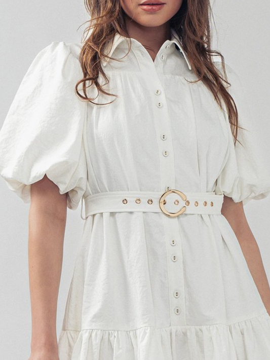 Mini Shirt Dress w/Belt