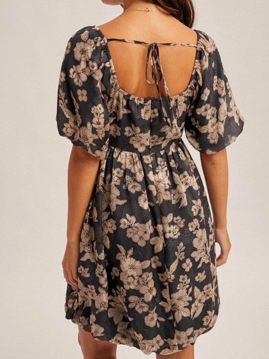 Jacquard Floral Bubble Dress