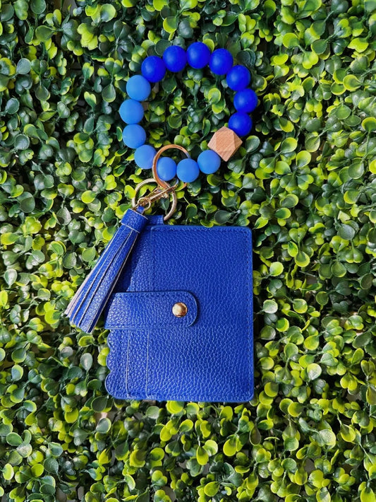 Quilted Beaded Keychain Wallet