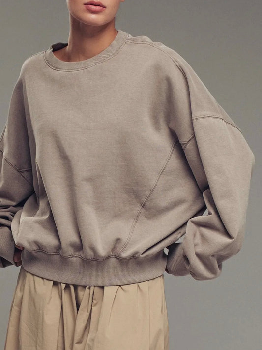 Mocha Pigment Washed Sweatshirt