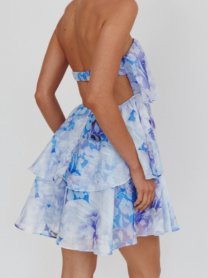 Blue Chiffon Tiered Mini Dress – Belle Rive Boutique Blue Chiffon Tiered Mini Dress – Belle Rive Boutique