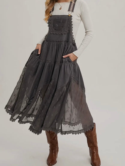 Ash Embroidered Tulle Maxi