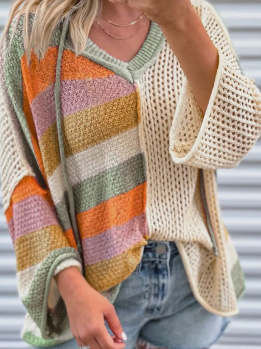 Rustic Rainbow Hooded Sweater