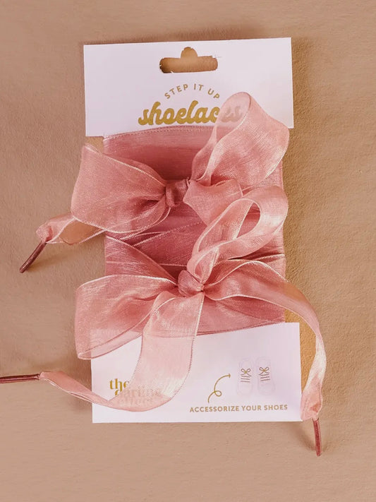 Pink Sheer Shoelaces