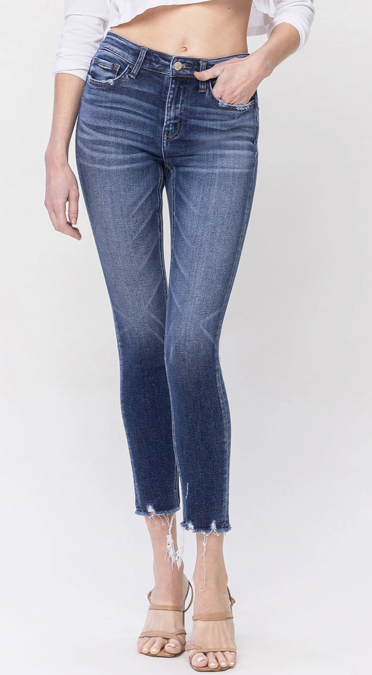 Mid Rise Crop Skinny Jeans