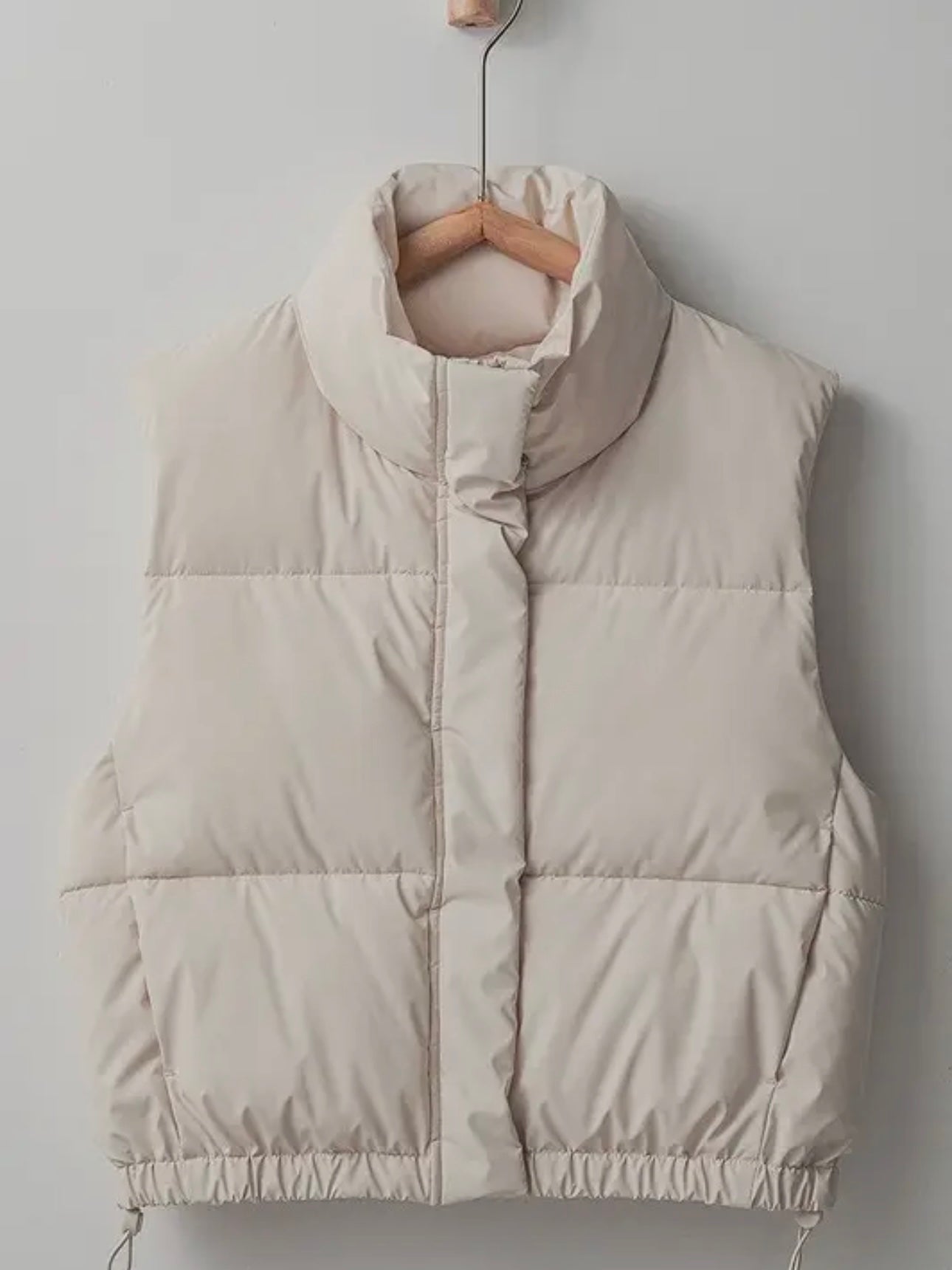 Ivory Adjustable Puffer Vest