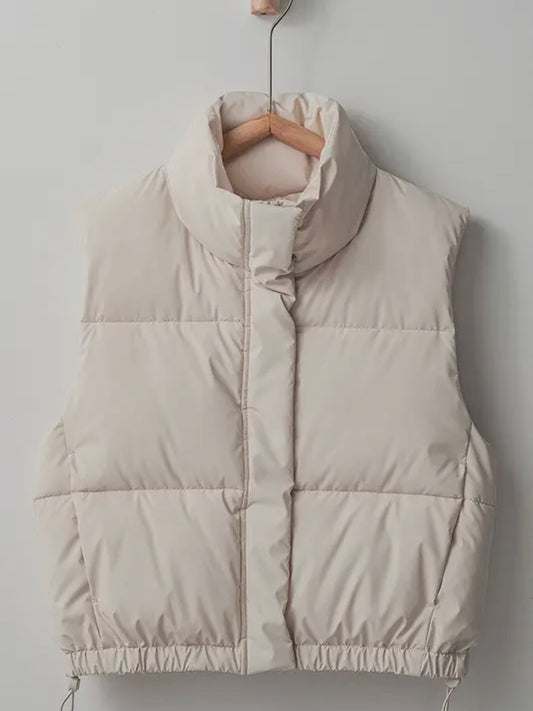 Ivory Adjustable Puffer Vest