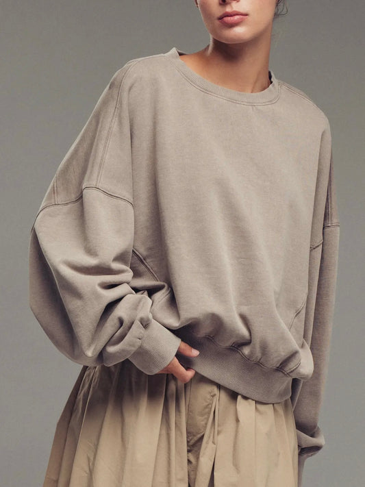 Mocha Pigment Washed Sweatshirt