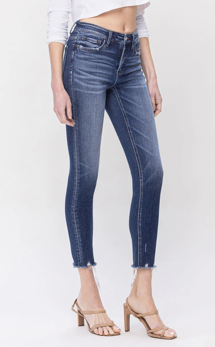 Mid Rise Crop Skinny Jeans