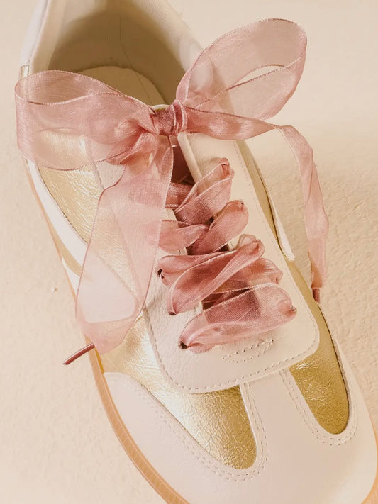 Pink Sheer Shoelaces