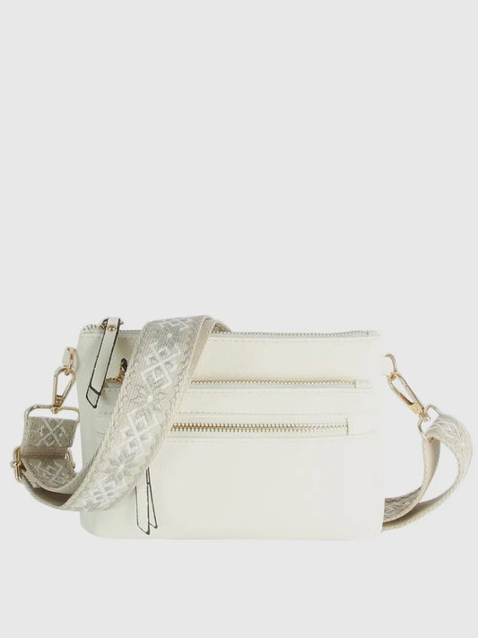 White Crossbody w/ Guitar Strap