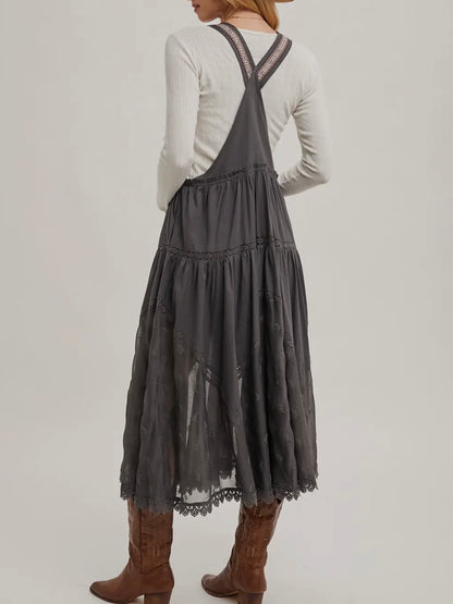 Ash Embroidered Tulle Maxi