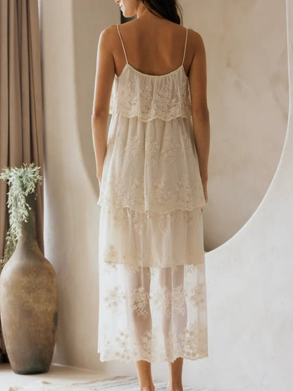 Ivory Floral Lace Midi