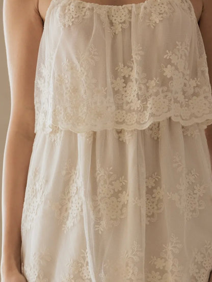 Ivory Floral Lace Midi