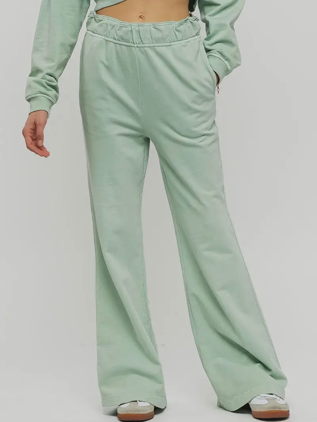 Mint Wide Leg Elastic Pants