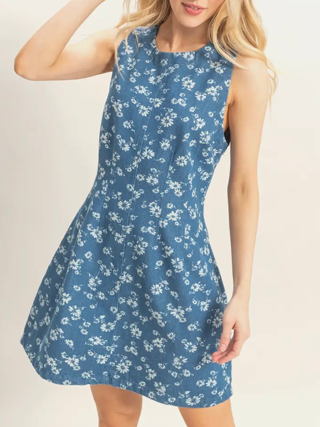 Sleeveless Floral A-Line Dress
