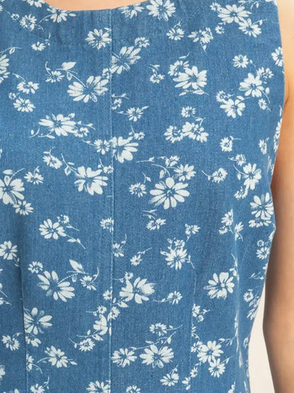 Sleeveless Floral A-Line Dress