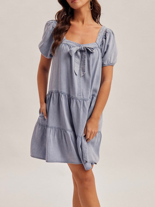 Denim Baby Doll Mini Dress