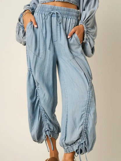 Chambray Balloon Pants