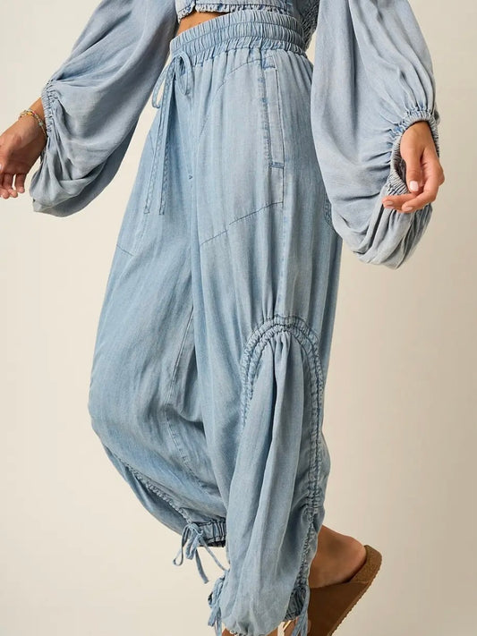 Chambray Balloon Pants