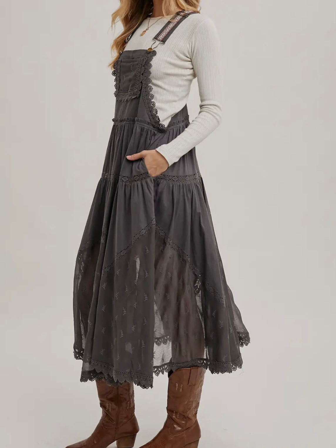 Ash Embroidered Tulle Maxi