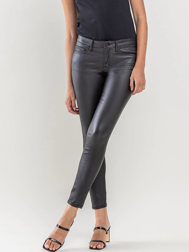 Amber Pu Coated Skinny Jeans