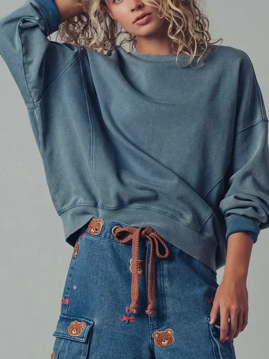 Navy Pigment Washed Sweatshirt