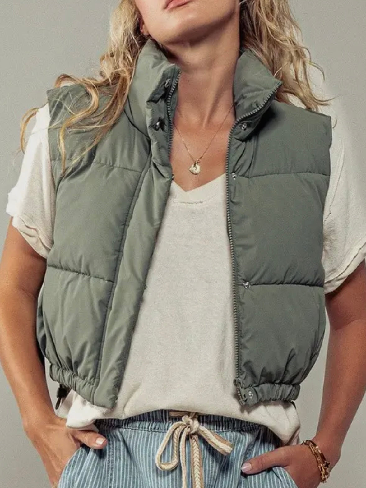 Espresso Adjustable Puffer Vest