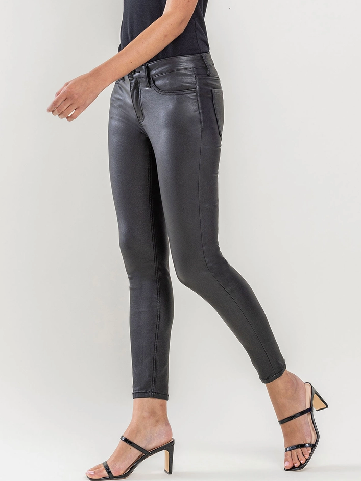Amber Pu Coated Skinny Jeans